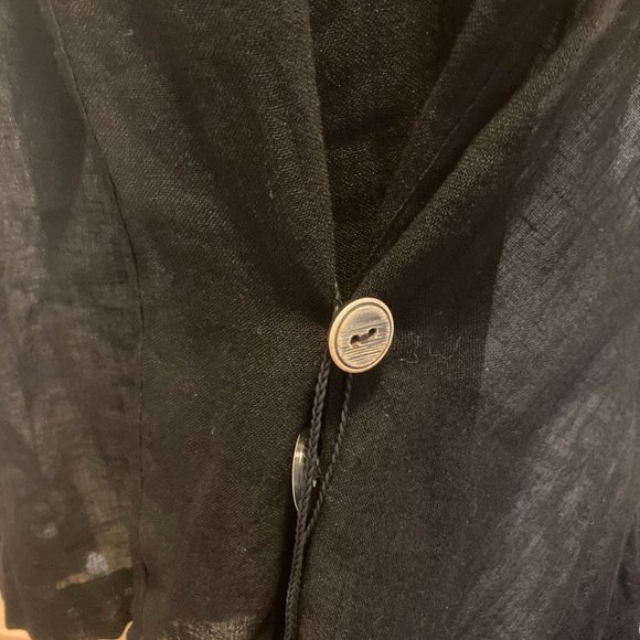 Crea Concept Longsleeve Mixed Media Wrap Jacket (Black) - Picture 2 of 11